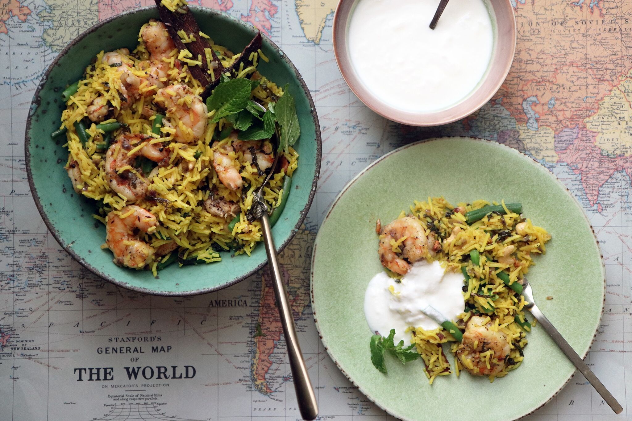 Garnelen-Pulao mit Minze: Ein einfaches Eintopfgericht