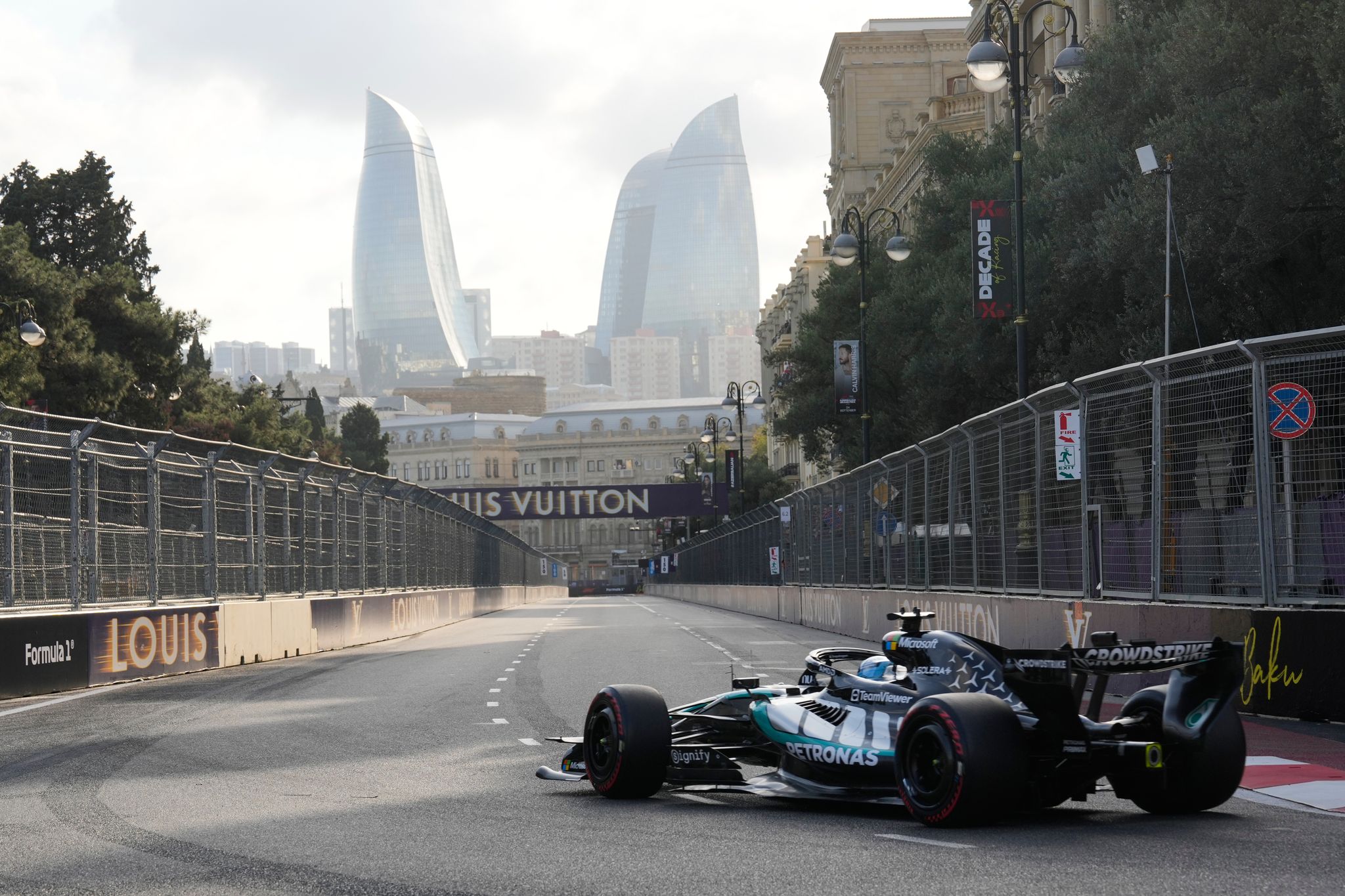 Russell takes Azerbaijan GP pole after F1 leader Antonelli hits the wall