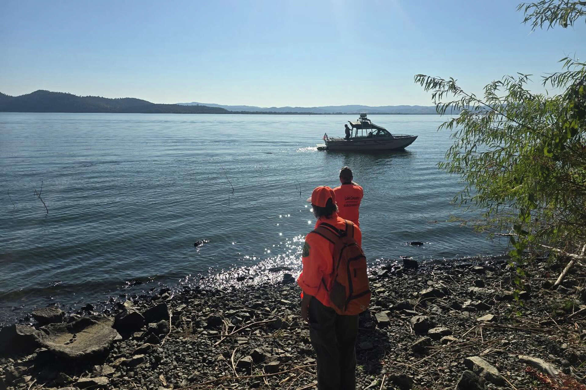 The search and rescue team with the Lake County Sheriff’s Office searches for a kayaker who was reported missing in Lake County, Calif., on Sept. 18, 2026.