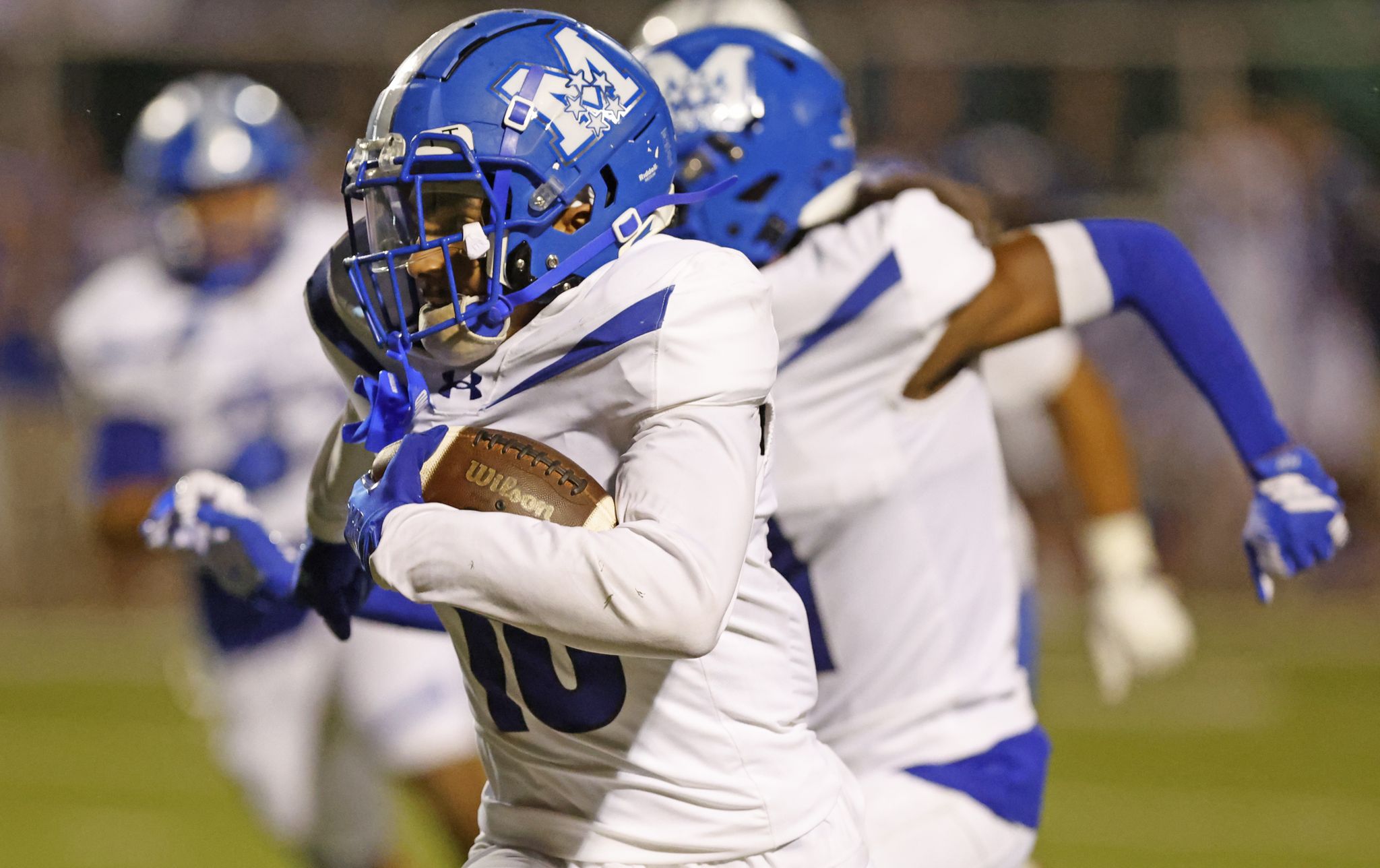 Brahmas quarterback Maximus Cavazos left the game with an undisclosed injury, but a punishing run game and a stout defense was too much for the Bobcats.