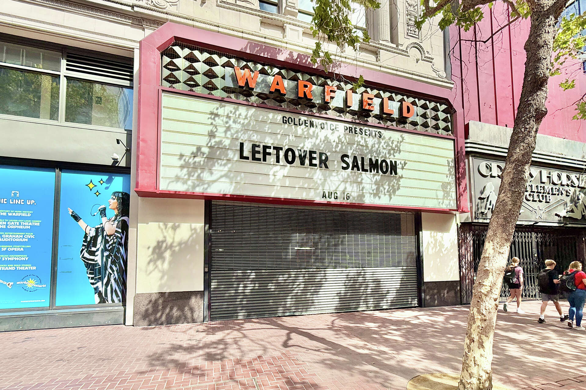 FILE: Exterior of the Warfield in San Francisco, Aug. 5, 2025.