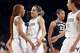 The Valkyries earn their spot in the WNBA Finals with an OT victory over the Aces and then face the Dream 4 Golden State Valkyries forward Kayla Thornton (5) and forward Gabby Williams (1) celebrate after a late overtime play in Game 3 of the WNBA basketball semifinals against the Las Vegas Aces on Friday, Oct. 9, 2026, in Las Vegas.
