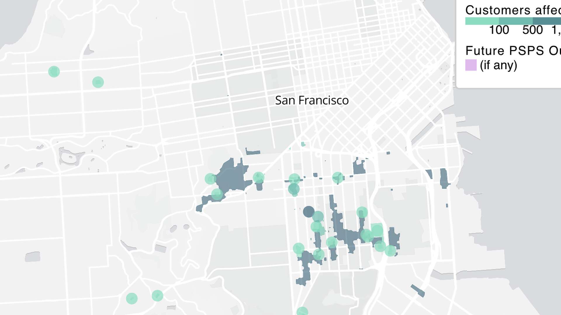 Outages hit parts of San Francisco around midday on Monday. Power has since been restored to the southern part of the Mission District.