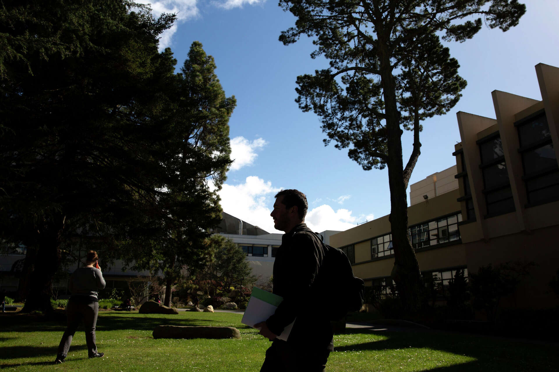 FILE: Andrew De Leon walks to his philosophy class at San Francisco State University in San Francisco.