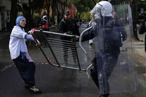 Proestor Shield Youths clash with police for a 3rd day in Albania’s anti-government ...