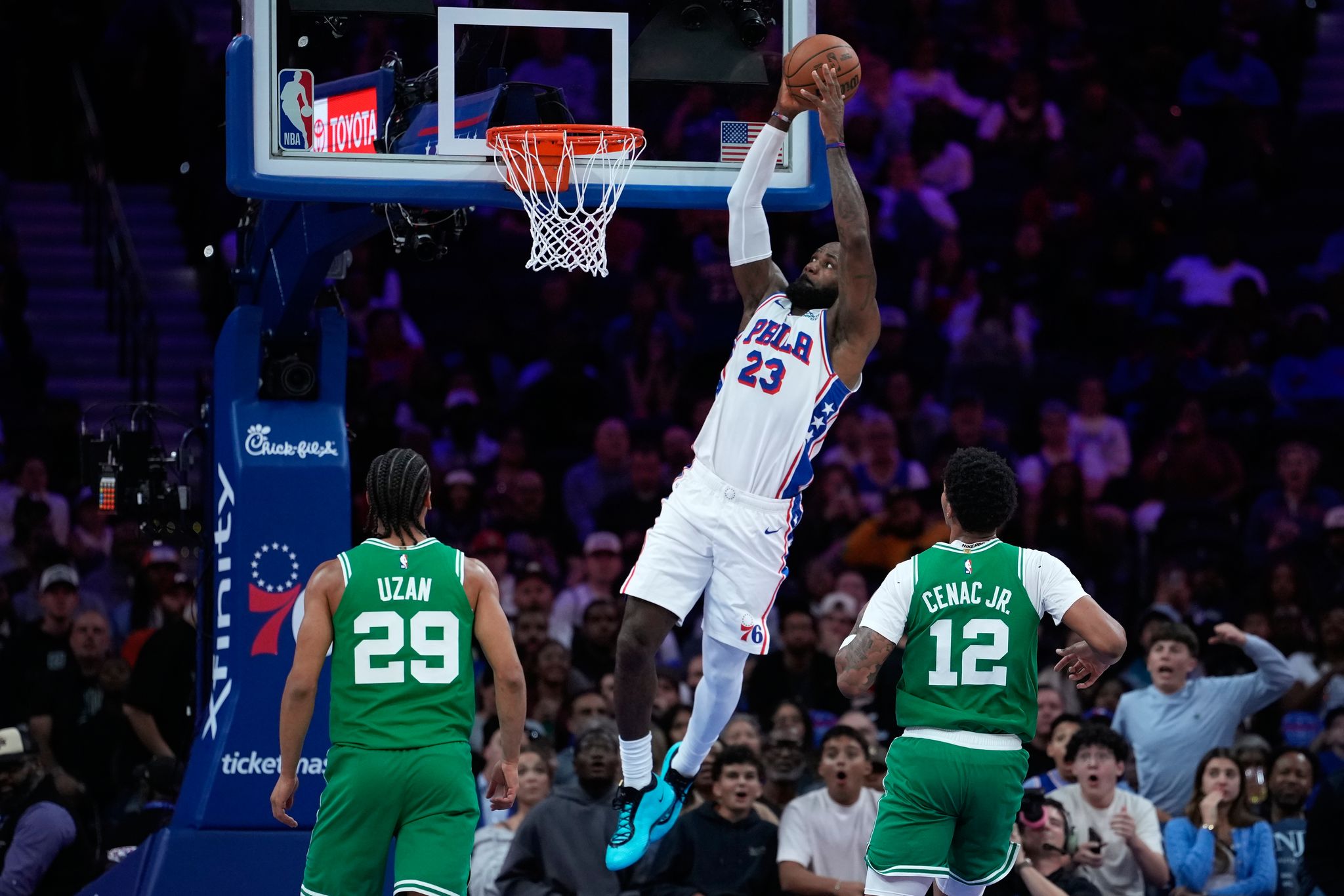 LeBron James makes preseason debut for Philadelphia 76ers