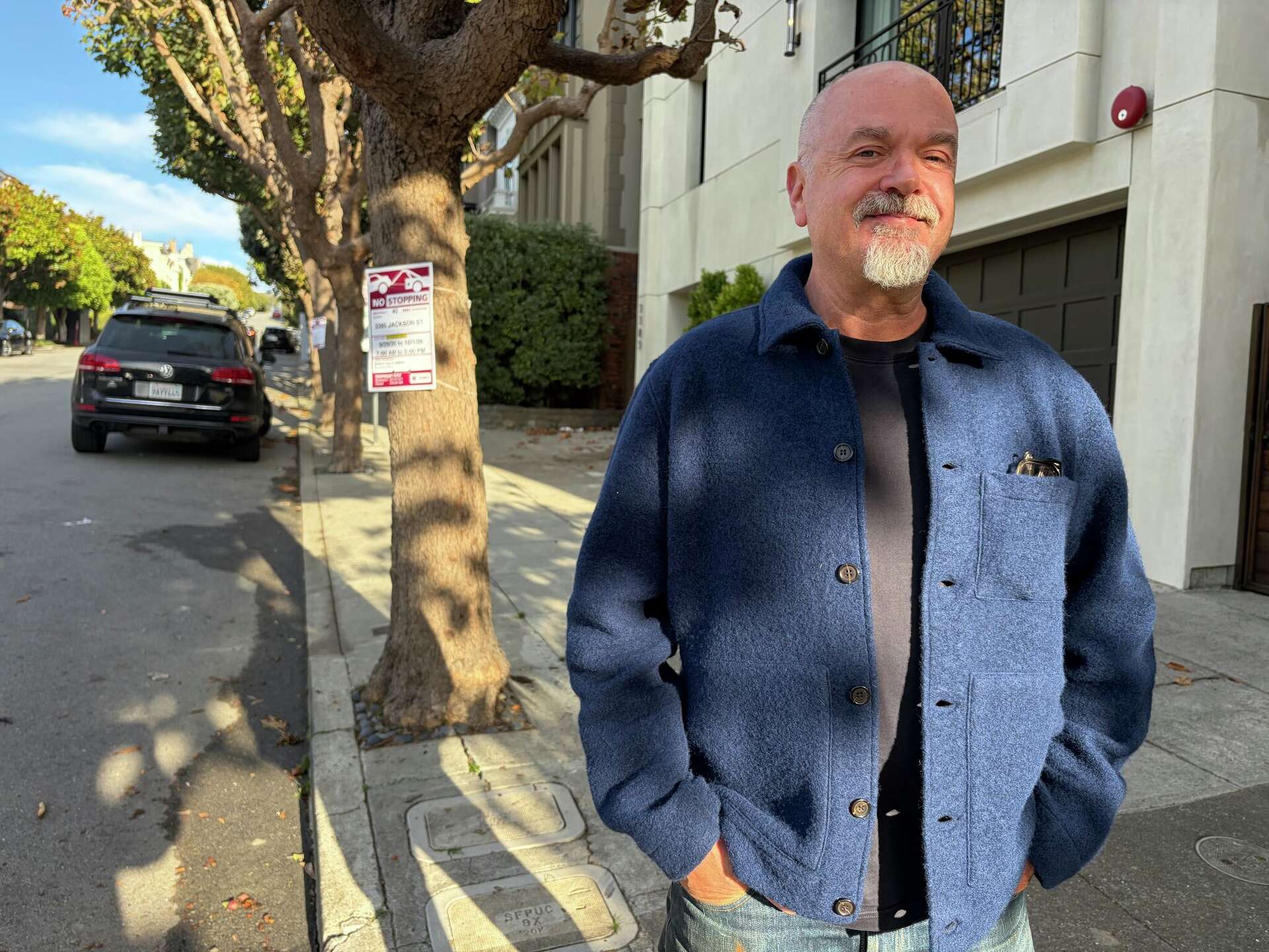 Presidio Heights resident Greg Long posted a viral video claiming San Franciscans can get a private street parking spot in front of their home by exploiting a c