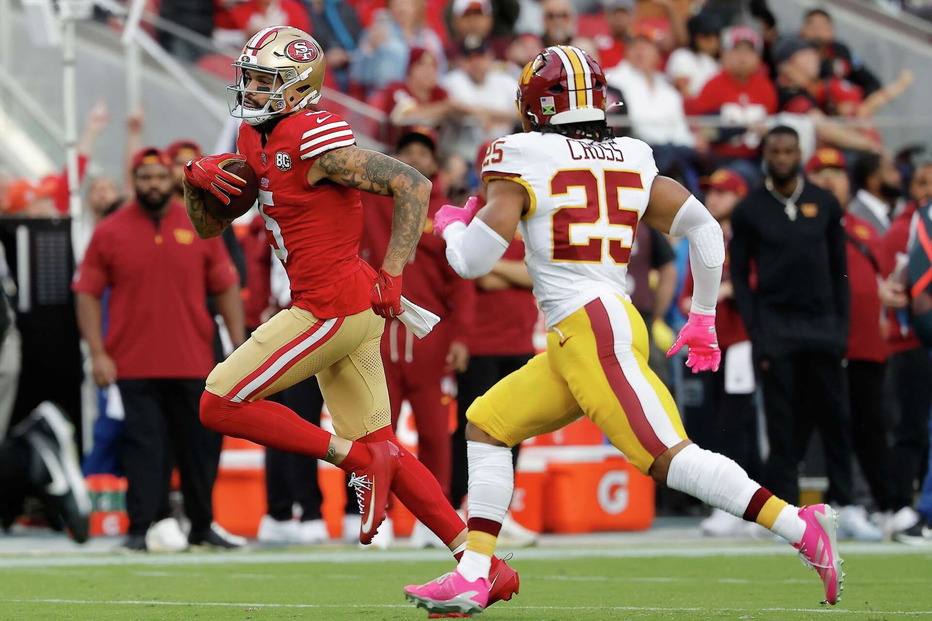 Mike Nfl Commanders 49ers WR Mike Evans has flare-up of Achilles tendinitis, leaves game vs ...