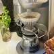 The Spiral Luxe's articulating spout recreates a controlled spiral pour over the coffee grounds.