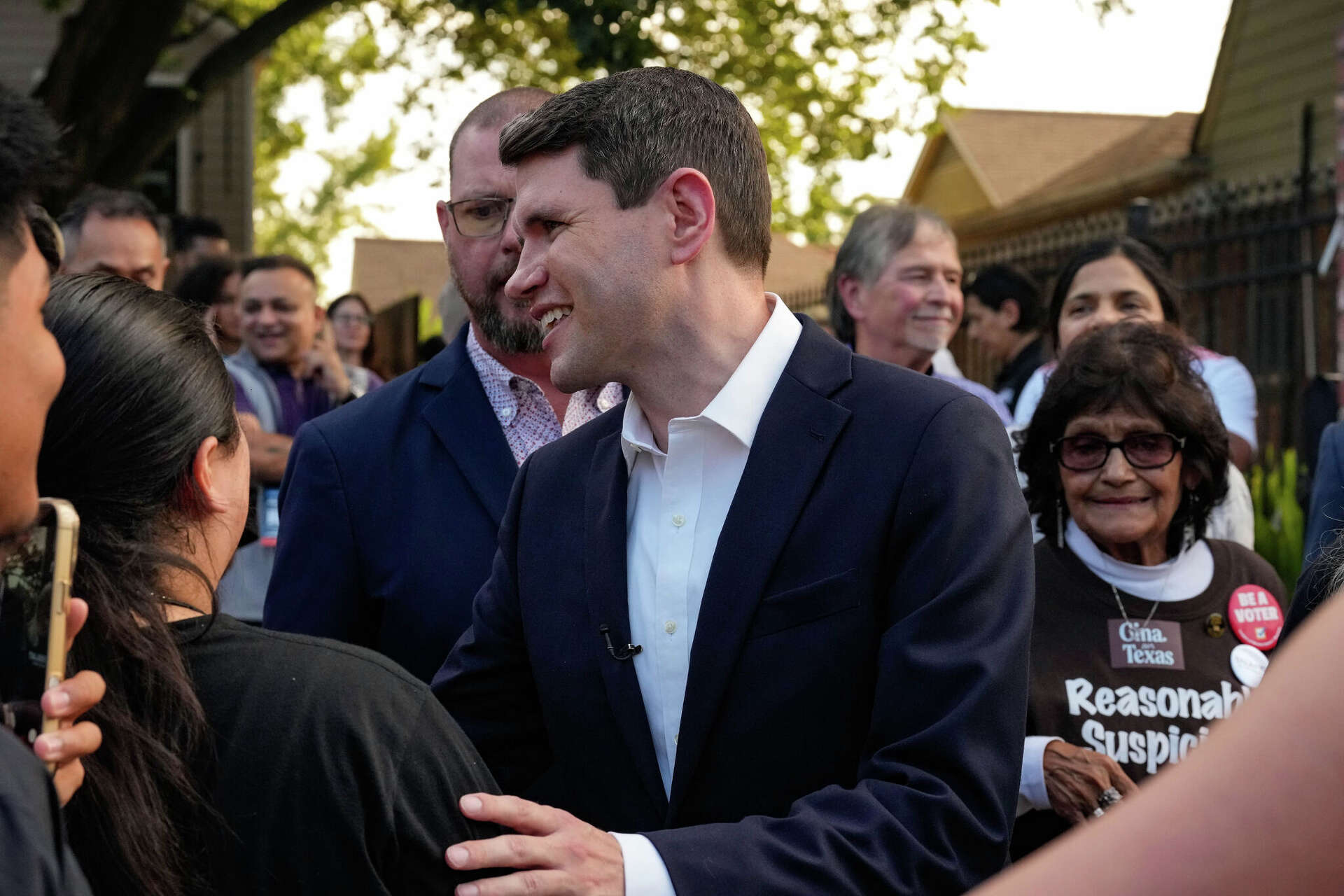 James Talarico attends a Harris County Democratic Party canvass launch Wednesday, Oct. 21, 2026, in Houston.