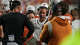 Texas Longhorns head coach Steve Sarkisian speaks during a timeout against the Ohio State Buckeyes at Royal-Memorial Stadium in Austin on Sept. 12. The University of Texas' Athletics Department is launching Bevo Lab, a new premiere sports intelligence platform to leverage artificial intelligence across the department. The platform will first rollout on the football team, where the platform's AI can give coaches insight on game strategy, scouting, player development, recovery and more.