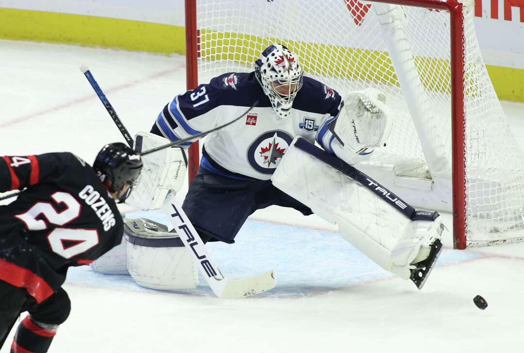 Devil Round Logos Devils acquire U.S. Olympic goalie Connor Hellebuyck in a trade with ...
