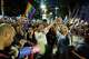Demonstrators chant at a rally protesting the government ahead of Israel's general election, Saturday, Oct. 24, 2026, in Tel Aviv, Israel.