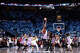 Kiah Stokes #41 of the Golden State Valkyries and Angel Reese #5 of the Atlanta Dream compete for the opening tip-off in game four of the 2026 WNBA Finals at State Farm Arena on Oct. 24, 2026 in Atlanta.