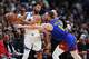 How a month of questions turned Warriors' Yaxel Lendeborg into a force 2 Warriors guard Stephen Curry looks to pass under pressure from Denver Nuggets guard Christian Braun in the first half Monday in Denver.