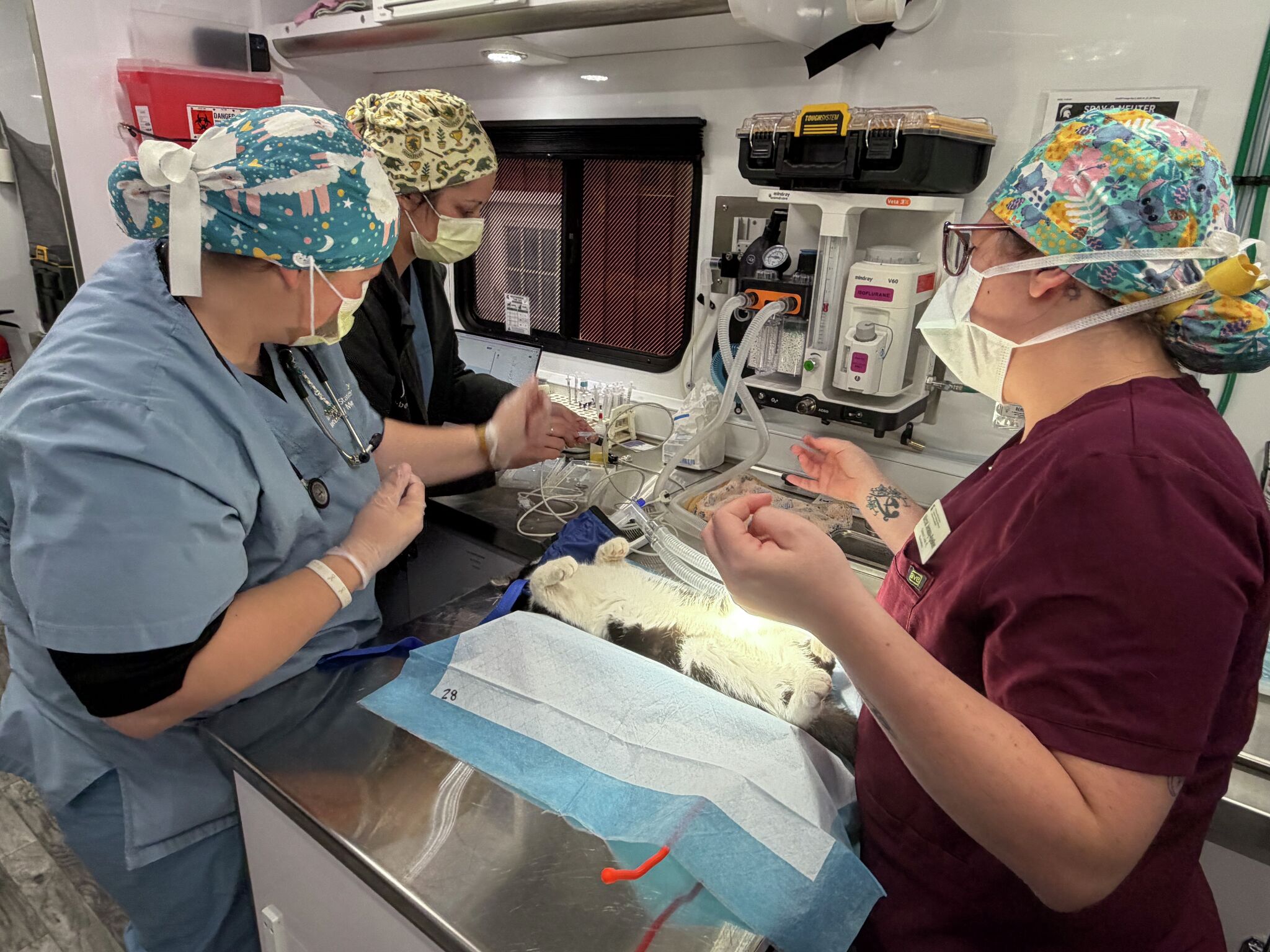 Michigan State University's Mobile Veterinary Unit visits Big Rapids