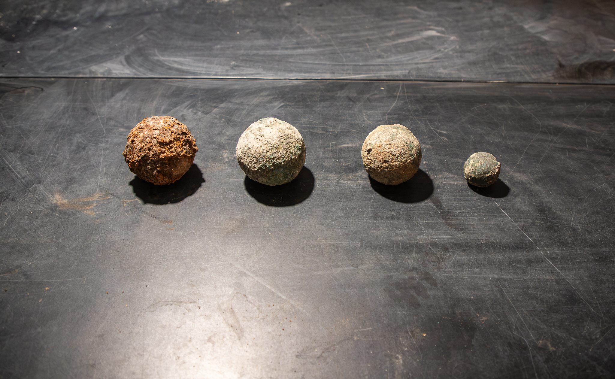 Archaeology staff found four cannonballs from the battle while working around the Alamo Church this year.