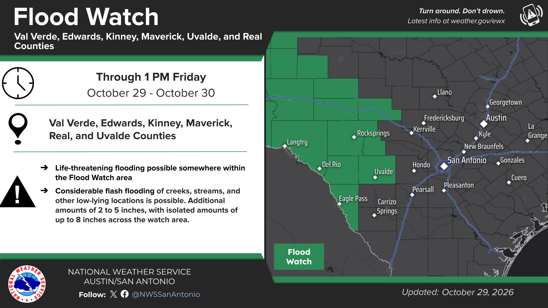 Southwest Texas Flood Watch: Heavy Rain and Flooding Threat