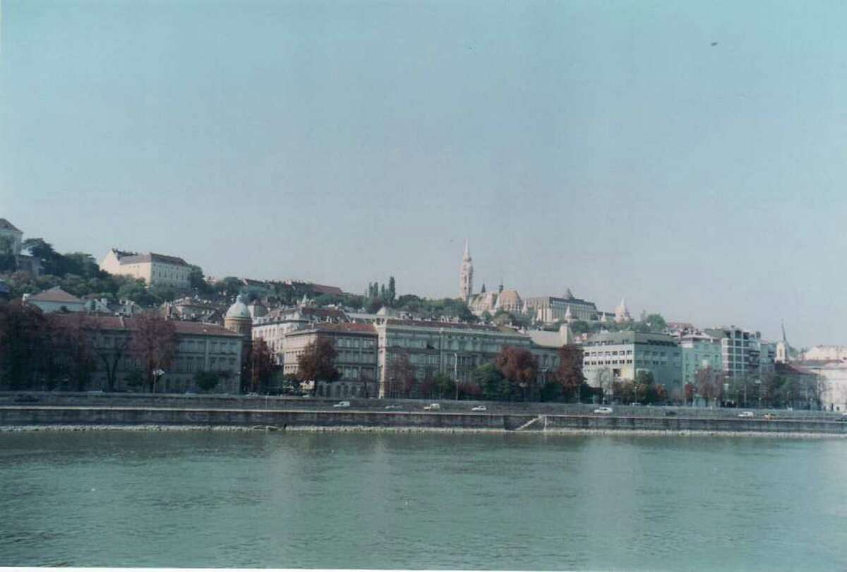 The view across the Danube to Budapest's Castle Hill.