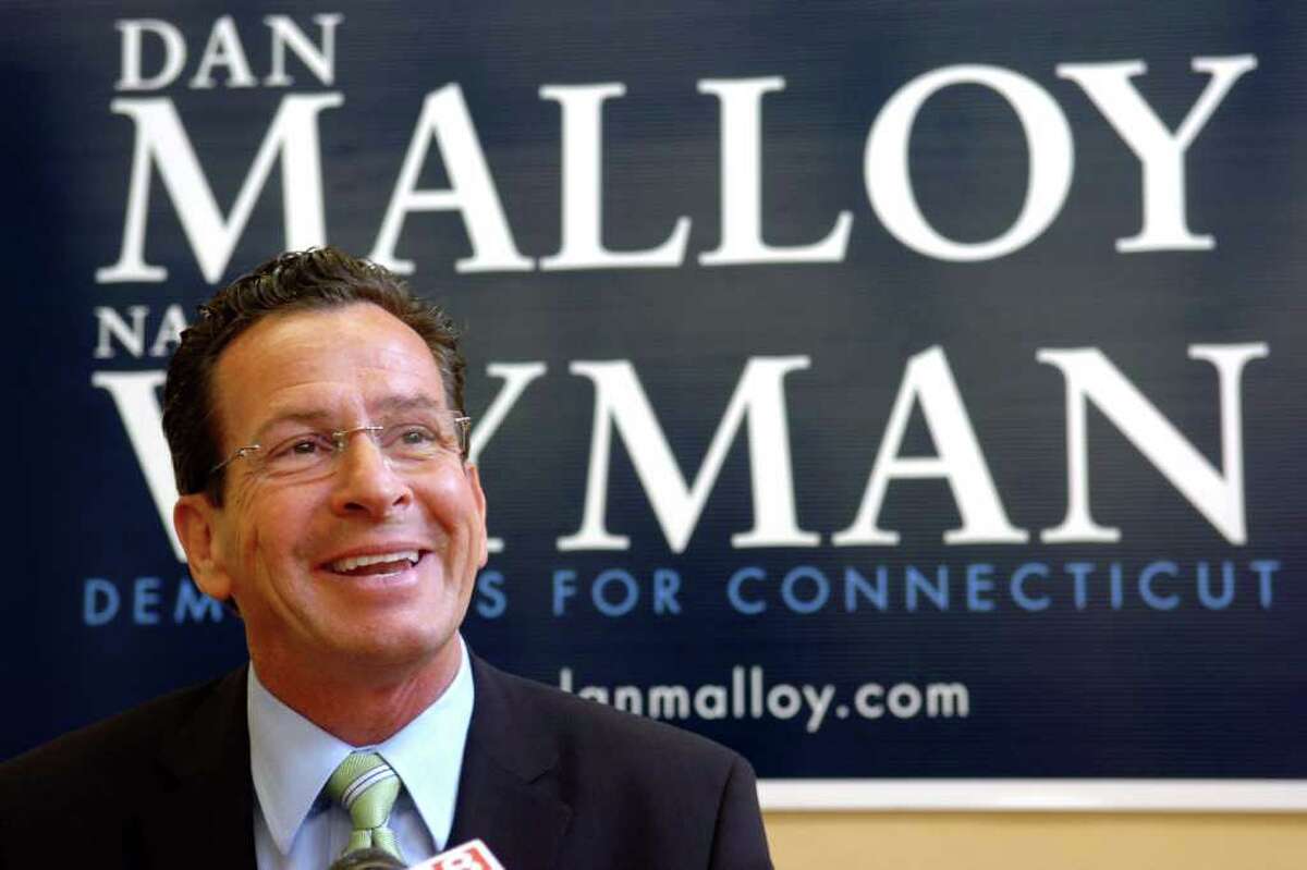 Democratic candidate for Governor Dannel Malloy speaks during a press conference at his campaign headquarters, Hartford, Conn. Wed. Aug. 11th, 2010.