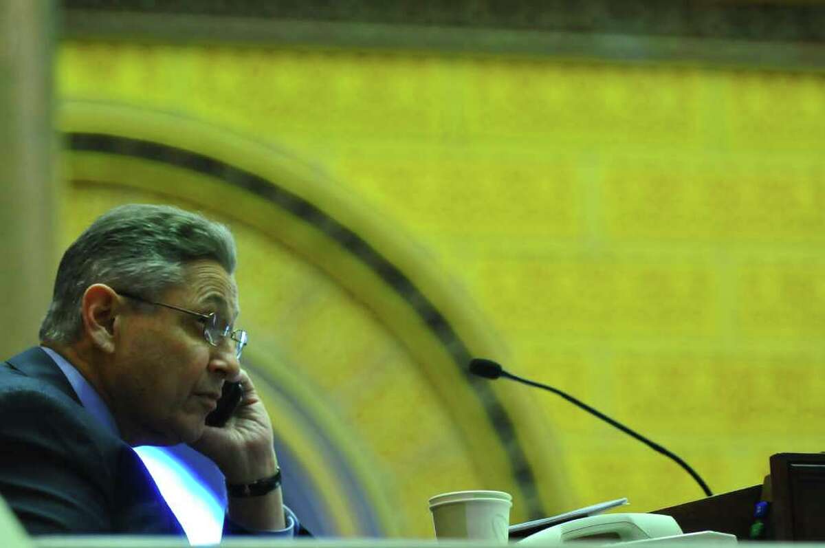 Assembly Speaker Sheldon Silver during Monday's opening day of the legislative session in the Assembly chamber of the Capitol in Albany, NY on January 10, 2011. ( Philip Kamrass / Times Union )