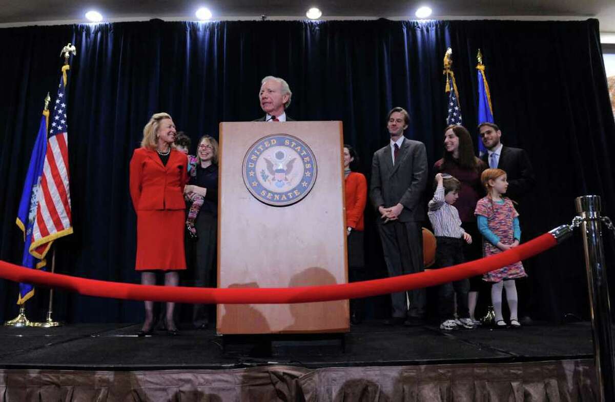 Sen. Joe Lieberman, I-Conn., will not seek re-election in 2012. The senator, joined by his wife, Hadassah, their children and grandchildren, and other family members, announced his plan to retire from the Senate at an event at the Marriott Hotel in Stamford on Wednesday, Jan. 19, 2011.