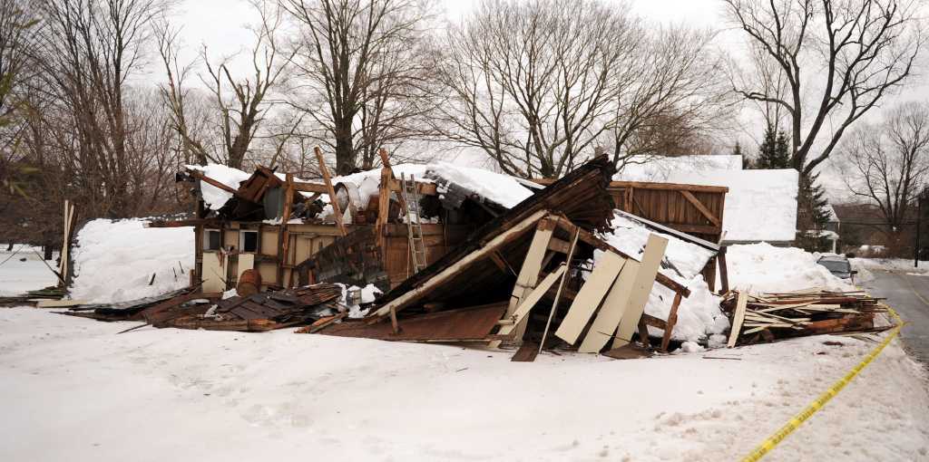 Historic Newtown barns collapse under weight of snow