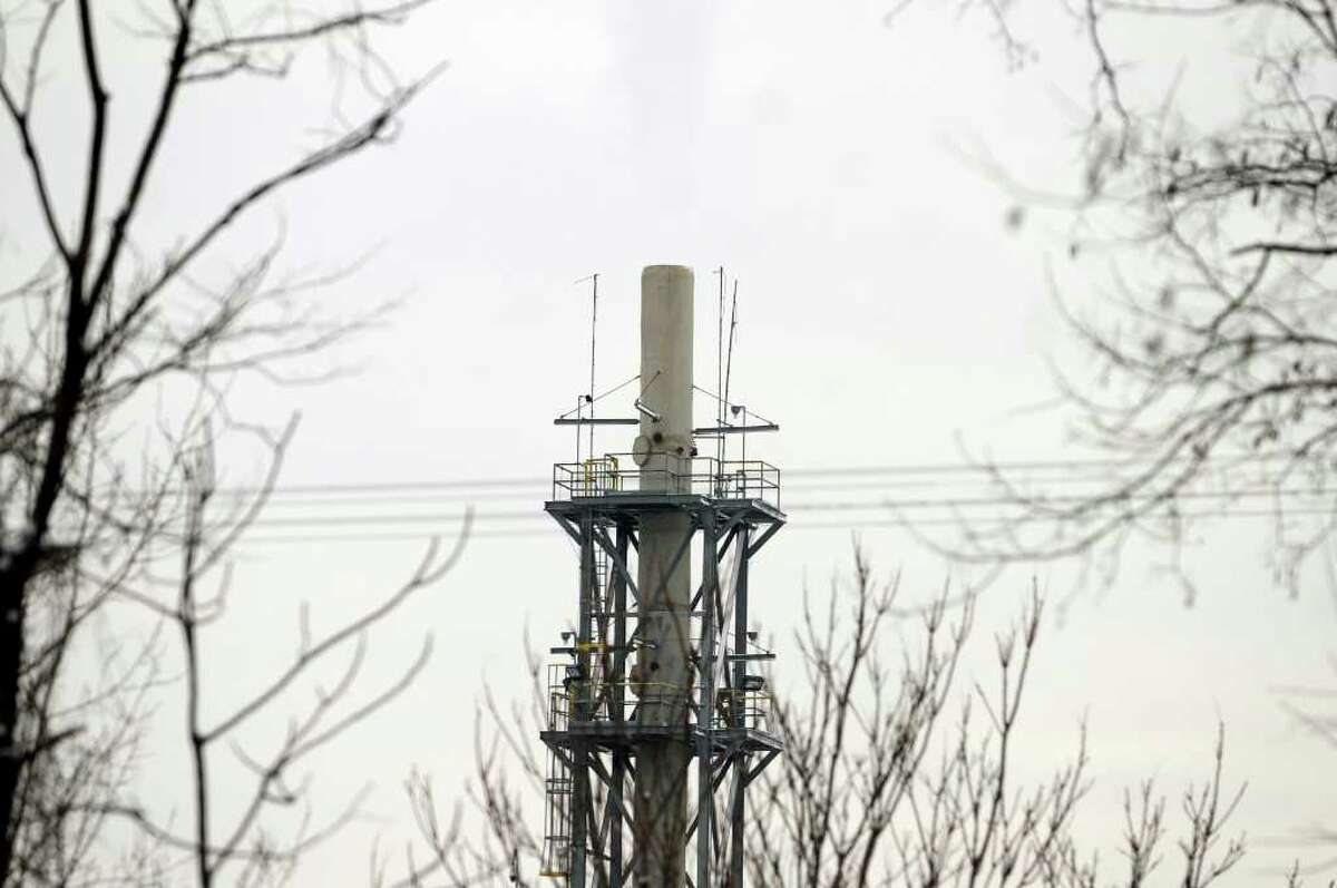 Norlite smokestack on Tuesday, Jan. 25, 2011, in Cohoes, N.Y. (Cindy Schultz / Times Union)