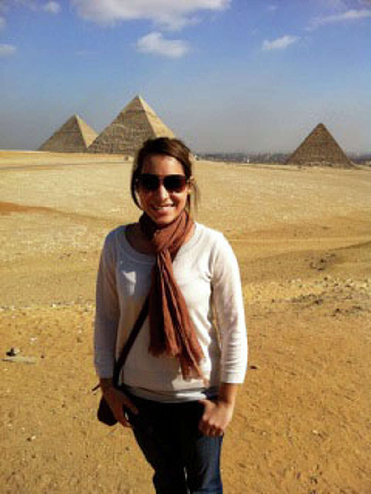 Rebecca Martin photographed in Egypt recently.
