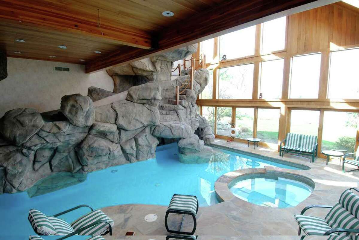 Westport Colonial has indoor pool with water views