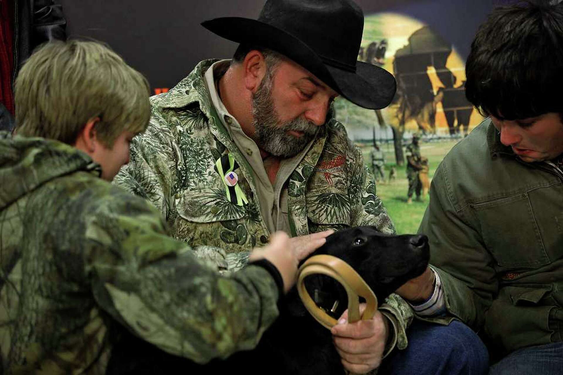 Fallen Marine's dog now is with his family