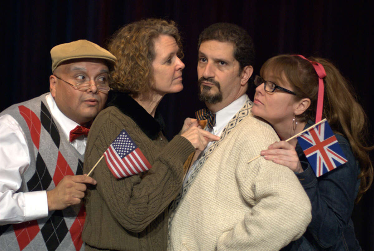 The bang-up cast of the Cameo Theatre’s ‘You Say Tomatoes’ consists of (from left) Gregory Hinojosa, Catherine Babbitt, Philip Kazen and Catherine Hayes. Courtesy of James Teninty.