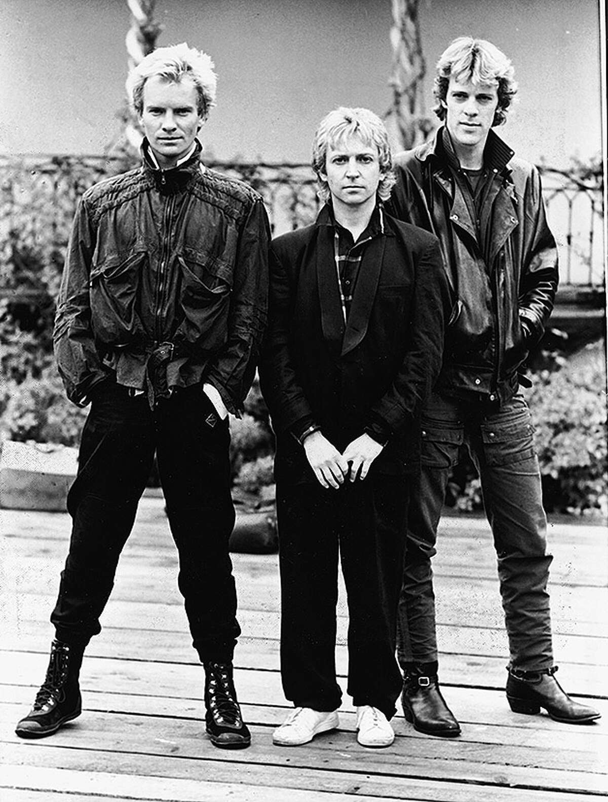 A promotional portrait of the British rock band The Police (from left): Sting, Andy Summers, and Stewart Copeland, circa 1980.
