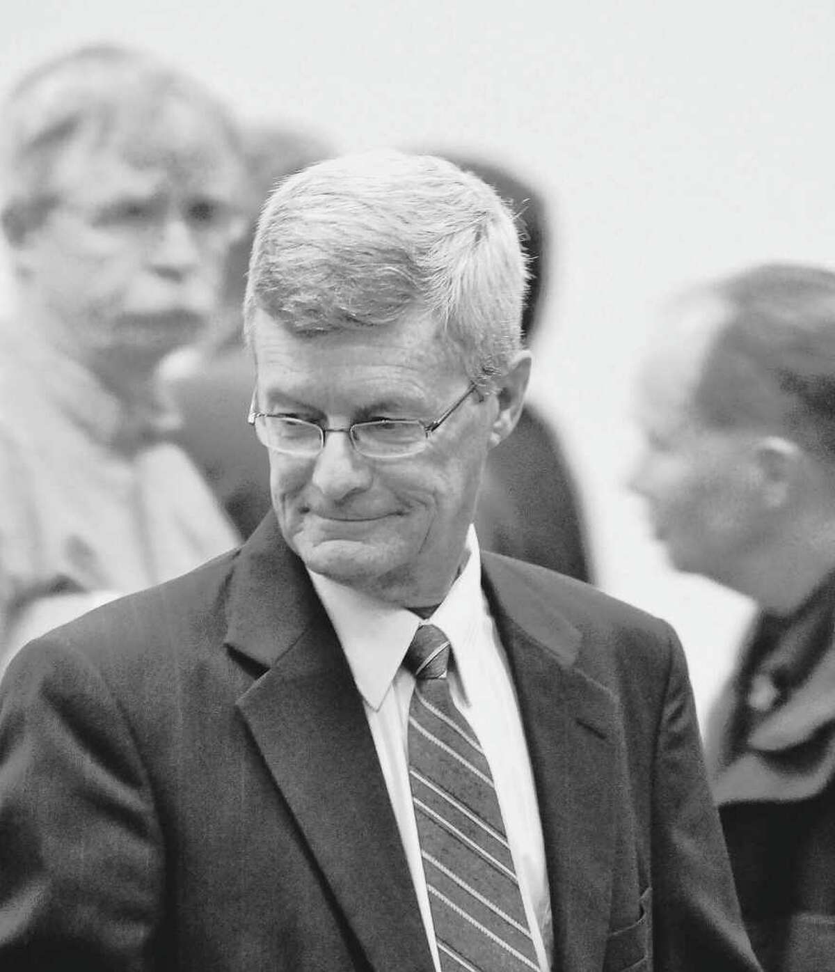Gary Mercure, a Catholic priest from the Albany Roman Catholic Diocese, stands trial in Berkshre County Massachusetts on charges of raping and molesting two former altar boys in the 1980s. (AP Photo/The Berkshire Eagle, Ben Garver)