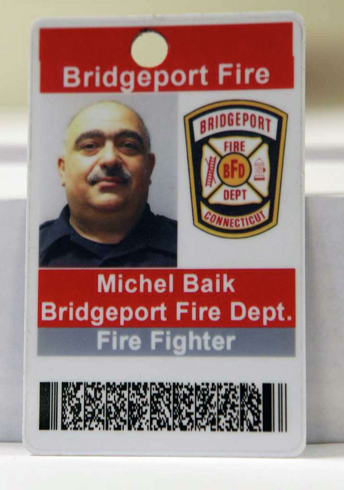 Bridgeport firefighter Michel Baik died while fighting a fire at 41 Elmwood Ave on Saturday, July 24, 2010.