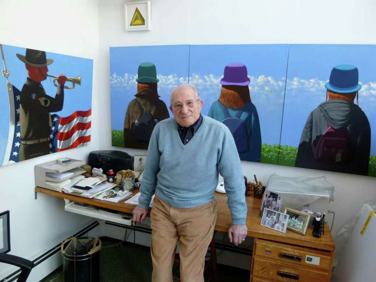 Longtime Westport resident Leonard Fisher is a Pulitzer Prize-winning painter and World War II mapmaker.