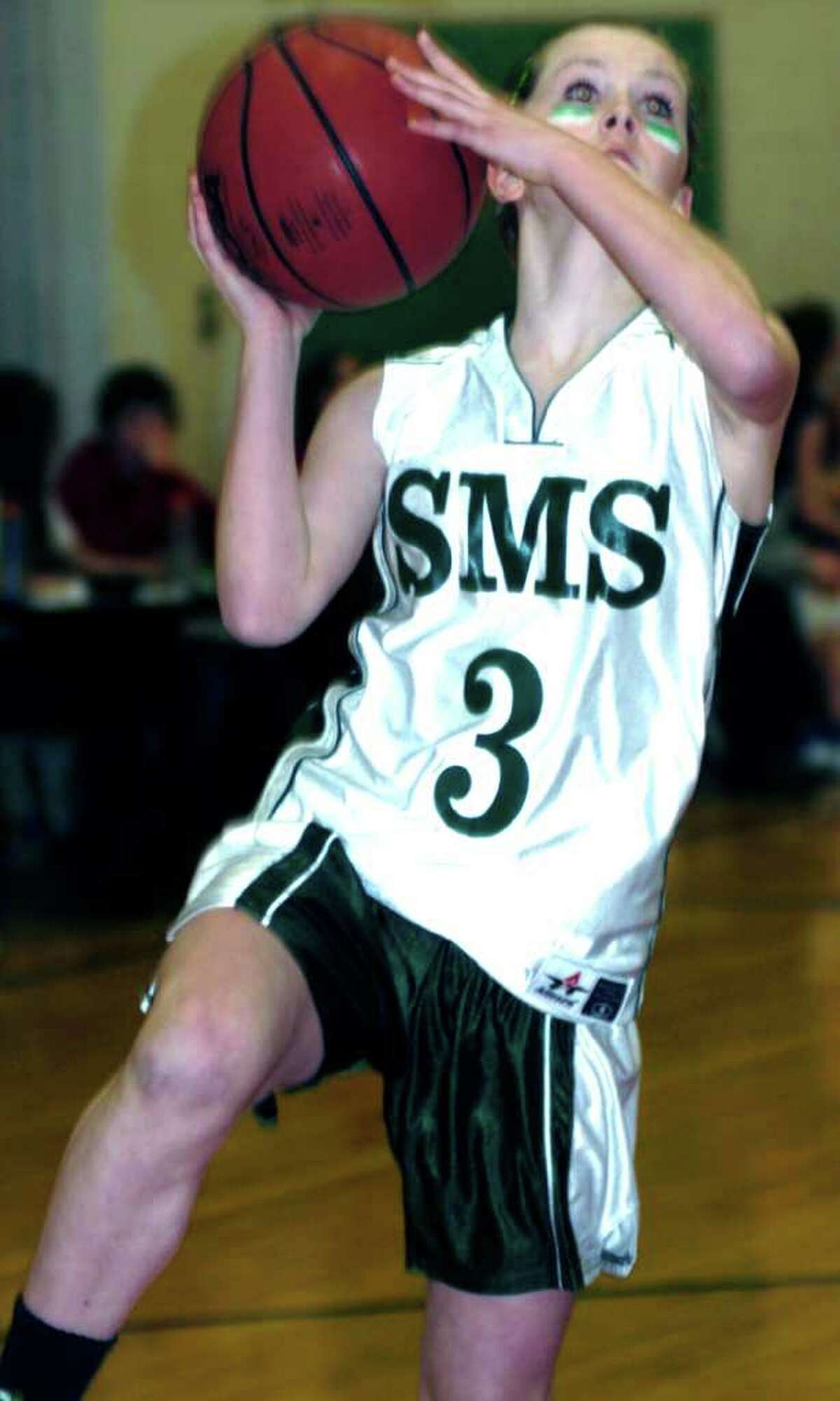SPECTRUM/Brianna Benz of Schaghticoke Middle School girls' basketball, Feb. 4, 2011 vs. Sherman in New Milford
