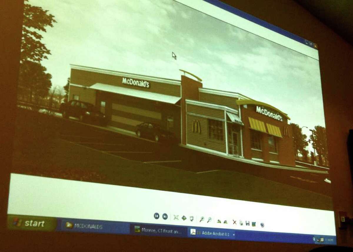 McDonald's added a cornice and brick siding to it's proposed building to give the storefront a more "colonial" look.