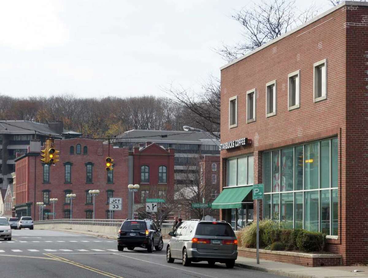 An unidentified woman, believed to be a woman, was struck Tuesday by a vehicle on Feb. 22, 2011 at approximately 9:30 a.m. at the intersection of Post Road East and Parker-Harding Plaza, near where the pictured black vehicle is turning.
