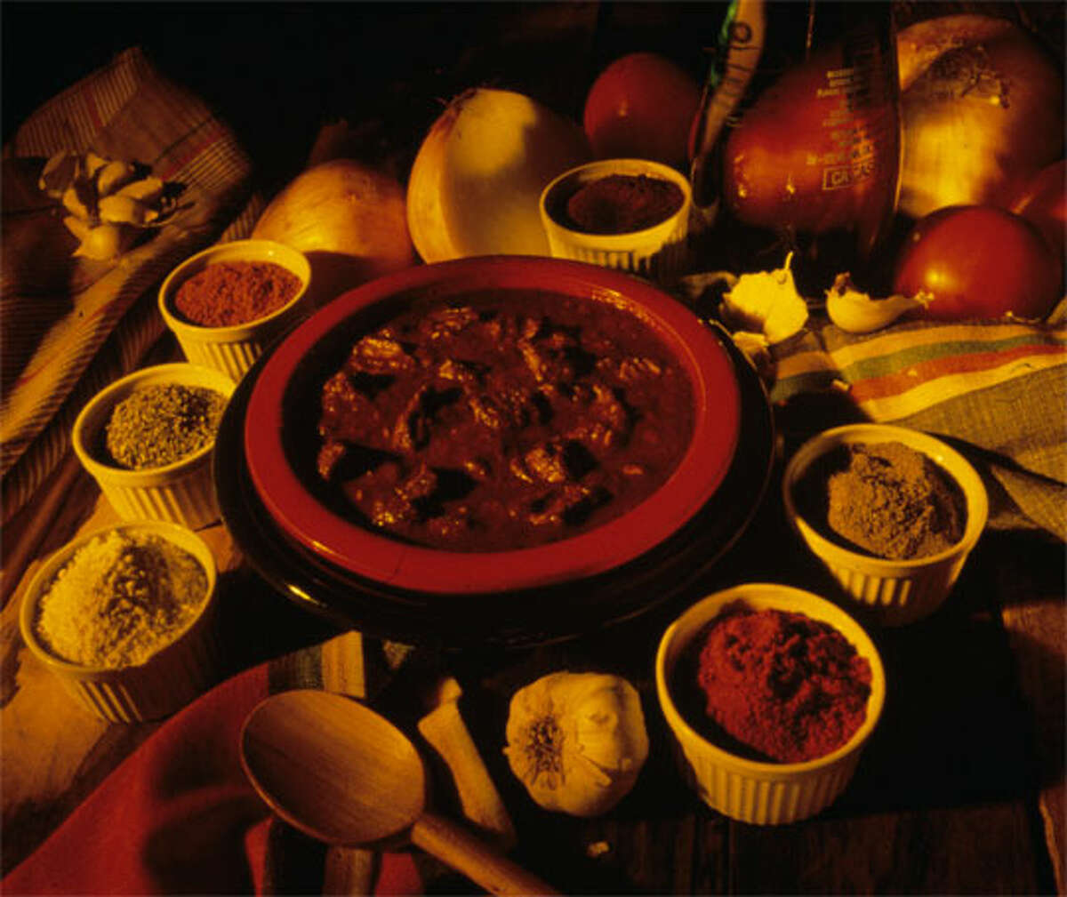 Chili champions suggest using fresh spices and not cooking the mixture too long to preserve the flavor.