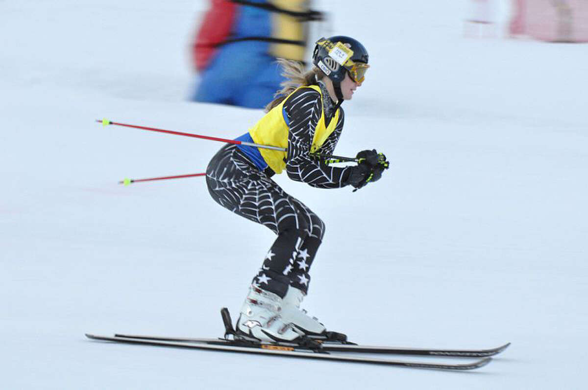 Staples senior tri-captain Abby Russ skis for the Lady Wreckers in a sweep of their Feb. 8 meet.