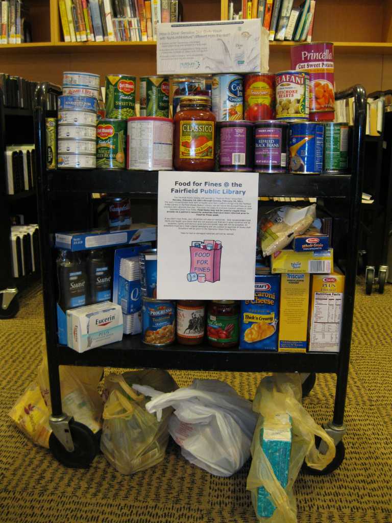 Food for Fines Winwin for Fairfield Library, food pantry