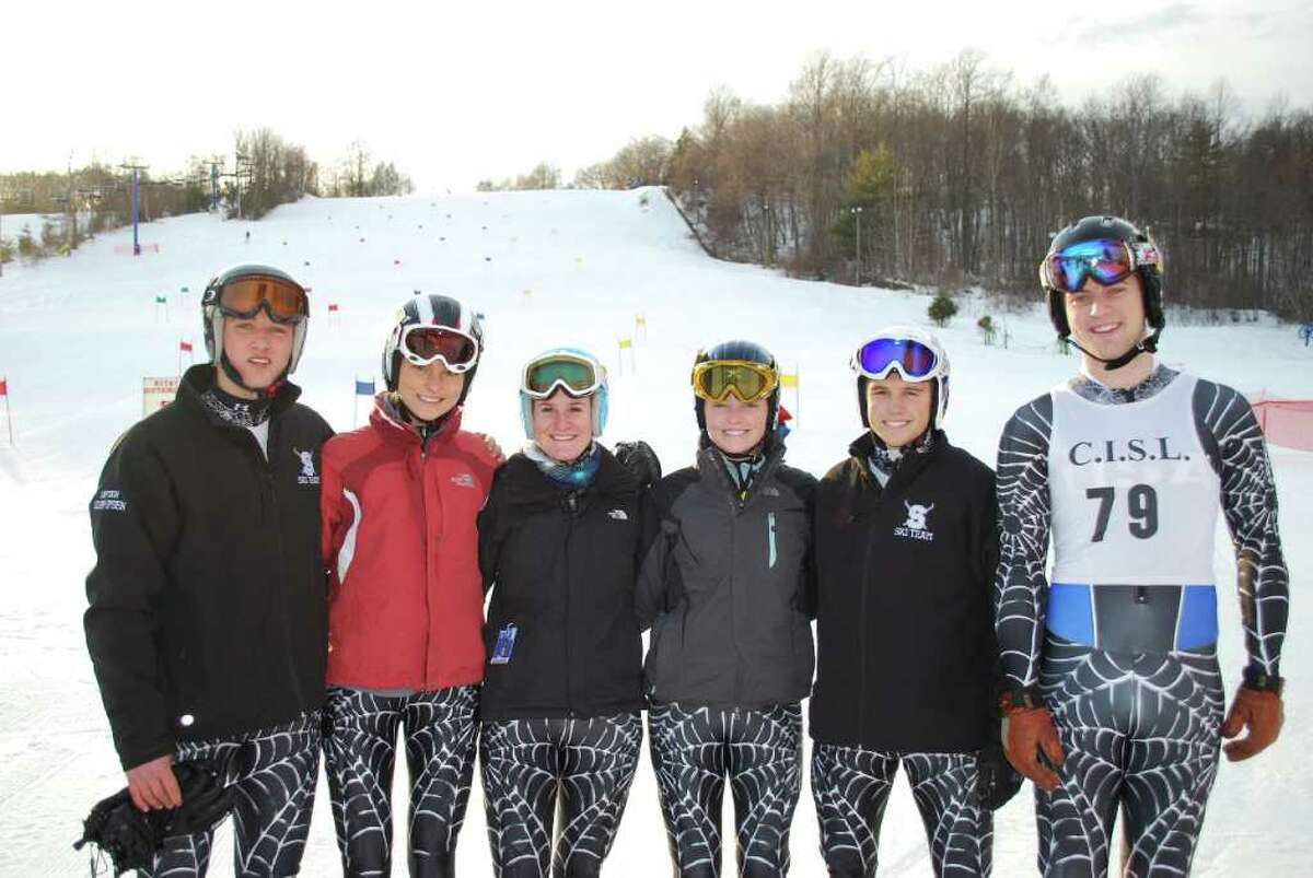 From left, Staples senior captains Kasper Klein-Ipsen, Jessica Russ, Melissa Sweeney, Abby Russ, Mike Scott and Harry Lawrence will lead their teams into the State Open tomorrow at Mt. Southington.