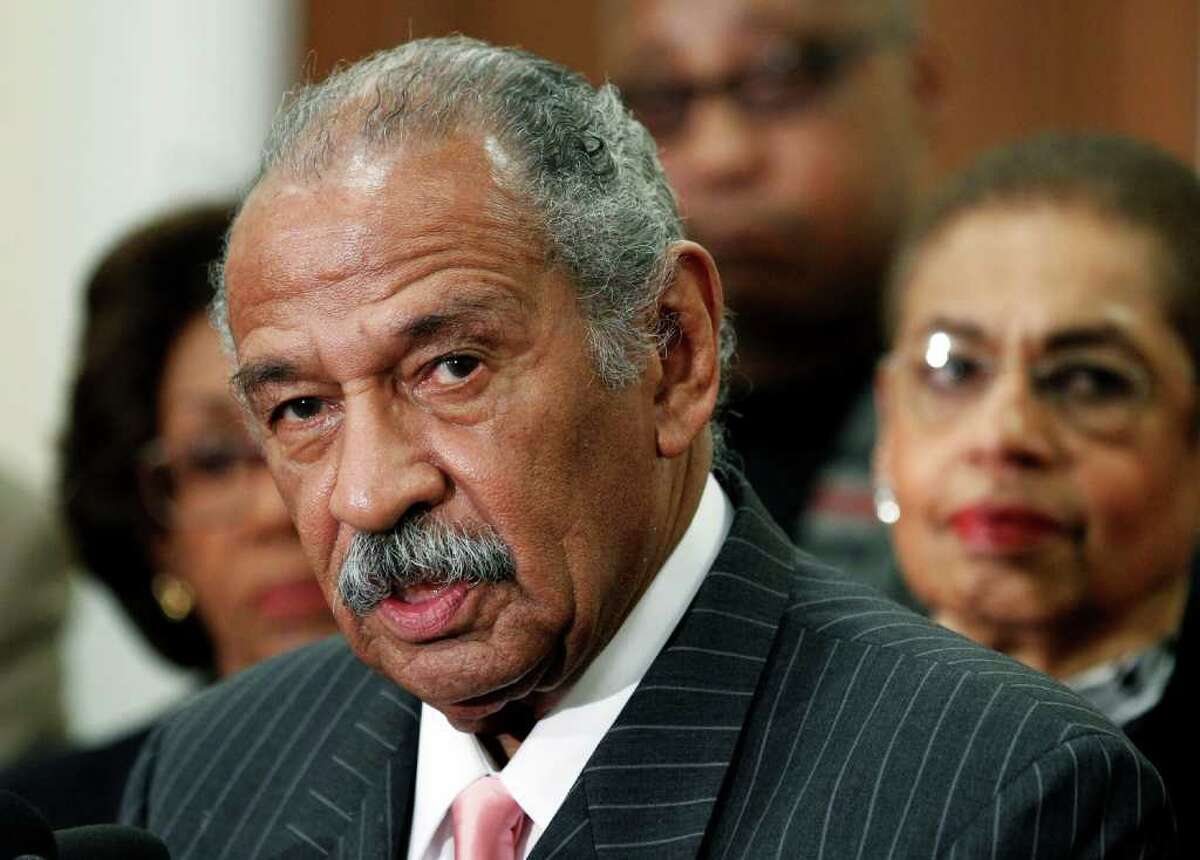 House Judiciary Committee ranking member Rep. John Conyers, D-Mich.,  speaks during a news conference on a Woman's Right to Choose on Capitol Hill in Washington, Tuesday, Feb. 8, 2011.