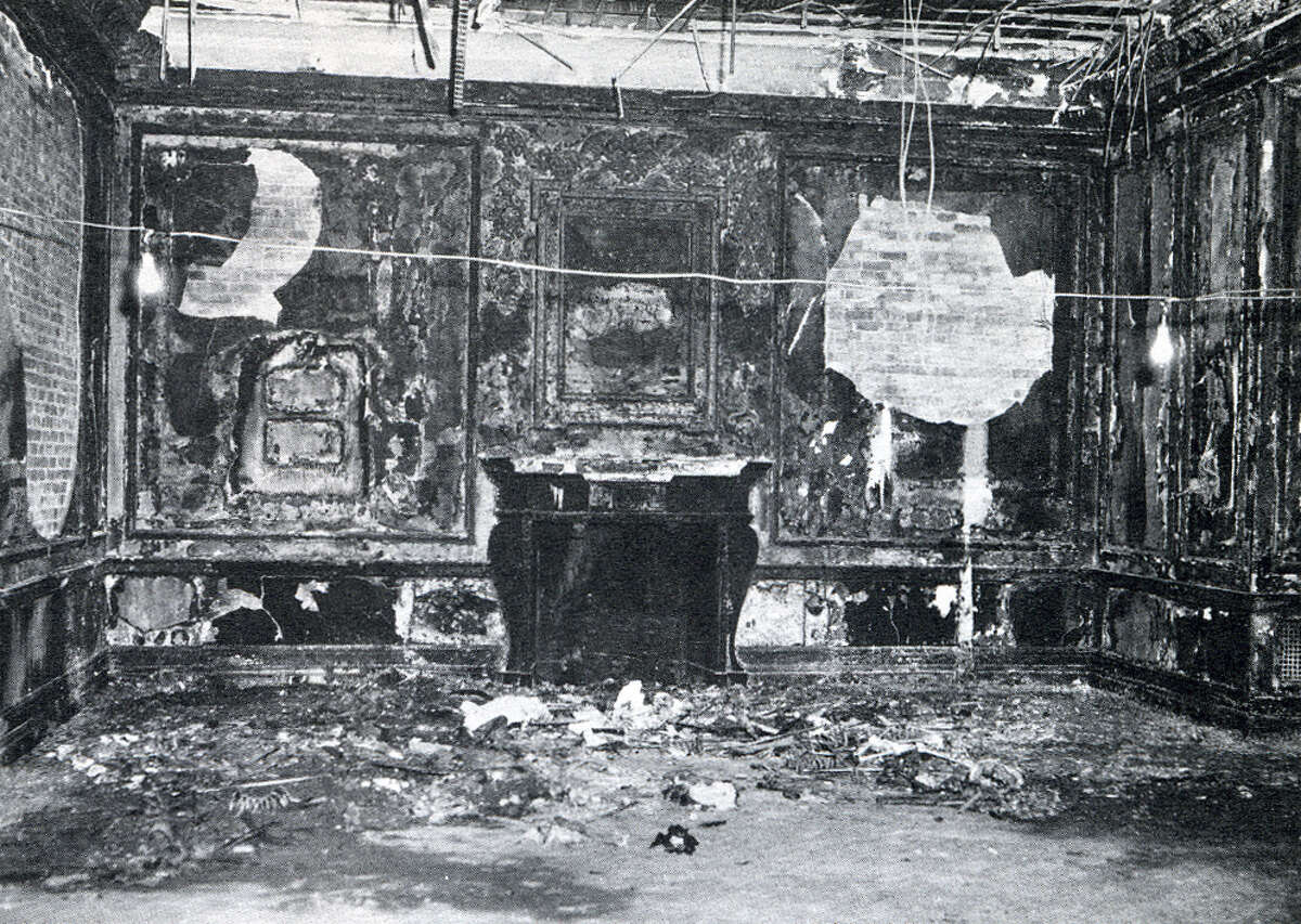 Interior of the Executive Mansion in Albany following the 1961 fire. (NYS Office of General Services)