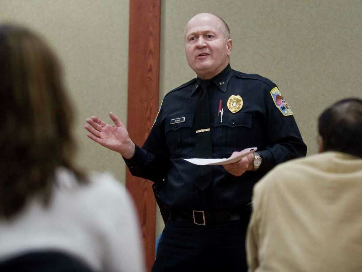 Danbury Police Chief Al Baker welcomes members of Danbury’s Indian community at the Danbury Police Department to discuss a burglary spree. Thursday, March 4, 2011