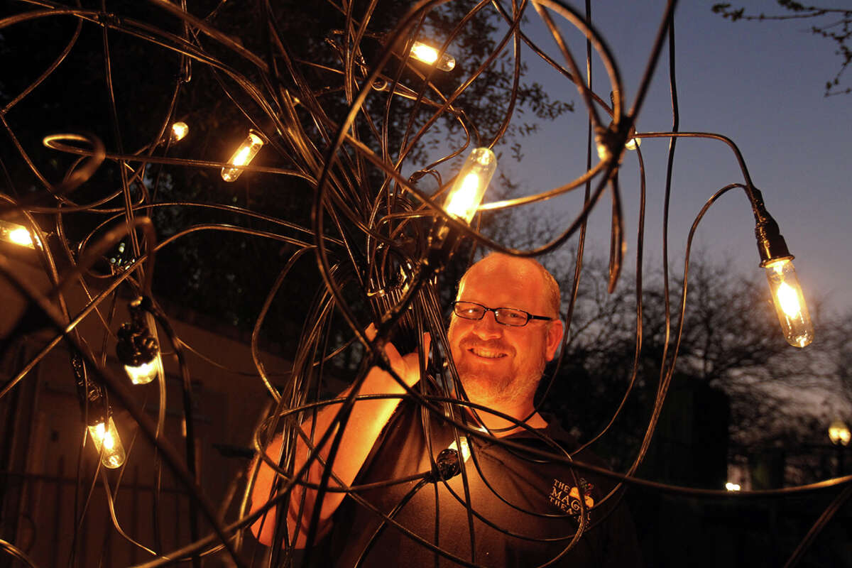 Dave Morgan, Magik Theatre's artistic coordinator and technical director, is setting the stage for the fourth annual downtown arts blowout, set for Saturday at HemisFair Park. JENNIFER WHITNEY / SPECIAL TO THE EXPRESS-NEWS