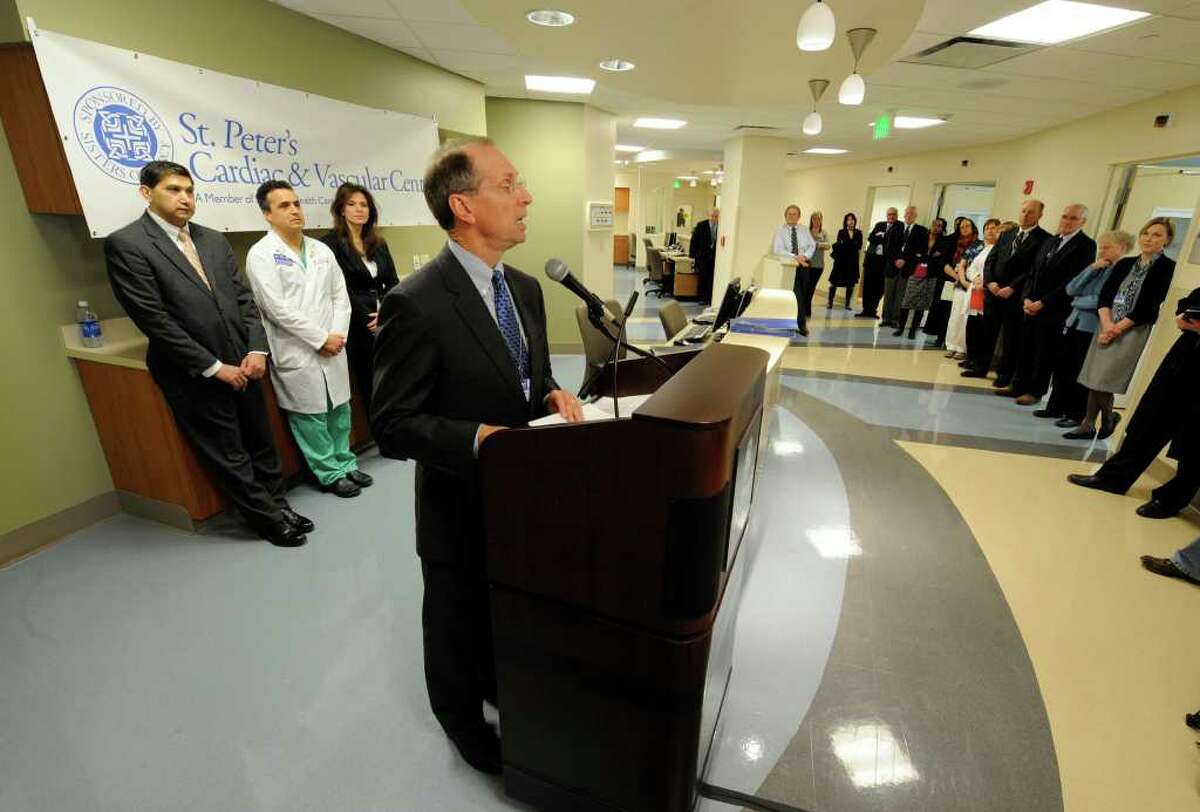 St. Peter's Hospital CEO and President Steven Boyle announces the cardiac and vascular center at St. Peter's Hospital in Albany on March 7, 2011. (Skip Dickstein/Times Union)