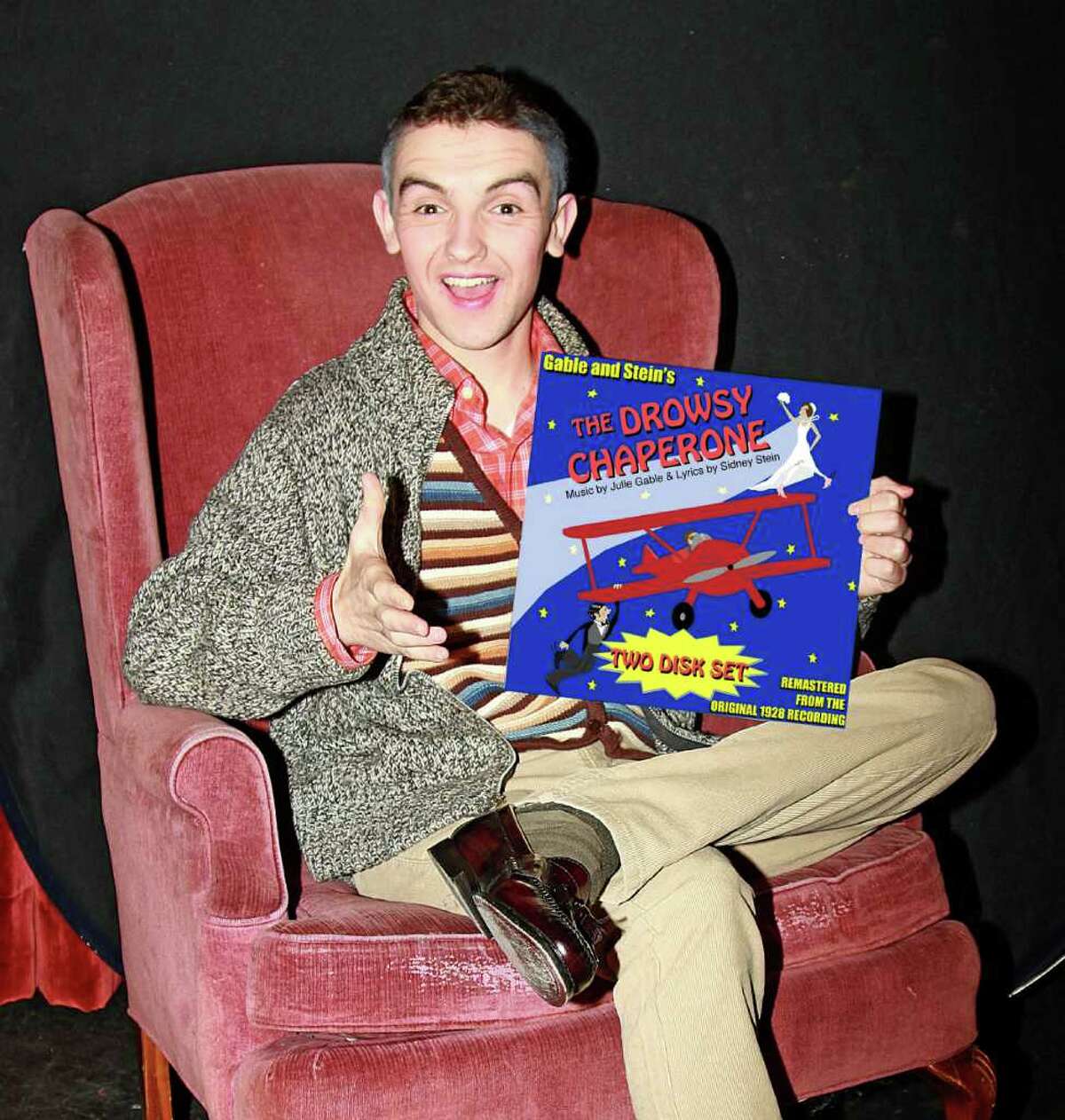 High School senior Matt Maguire plays the “man in the chair:” a devoted musical theater fan who’s dreary world is drastically changed by the simple act of putting on an old LP.