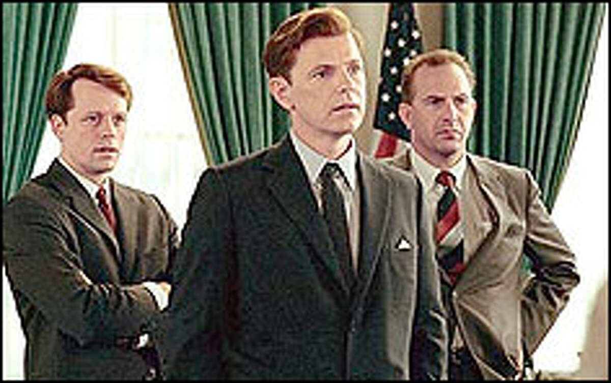 Kevin Costner's "Thirteen Days" was full of nail-biting tension in an absorbing account of the 1962 Cuban Missile Crisis. The movie also stars Steven Culp, left, and Bruce Greenwood, center.